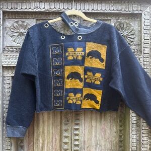 Vintage Michigan Cropped Sweatshirt